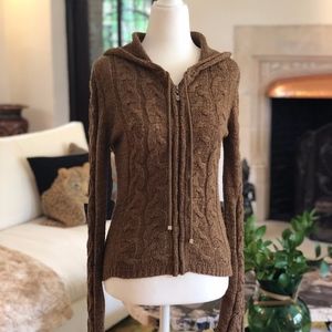 BCBG Womens Knit Hoodie Zipper Up